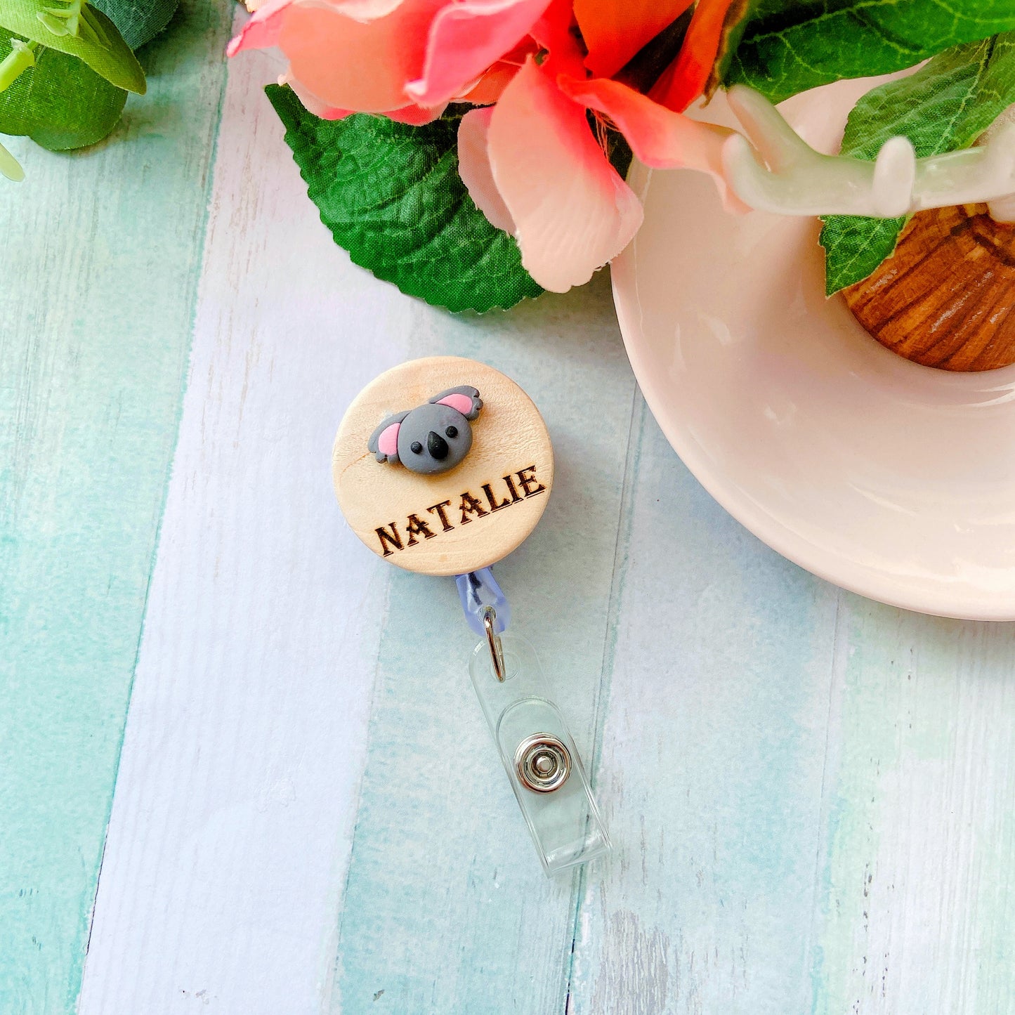 Adorable Animals Handmade Personalized Name Badge Reel - Koala