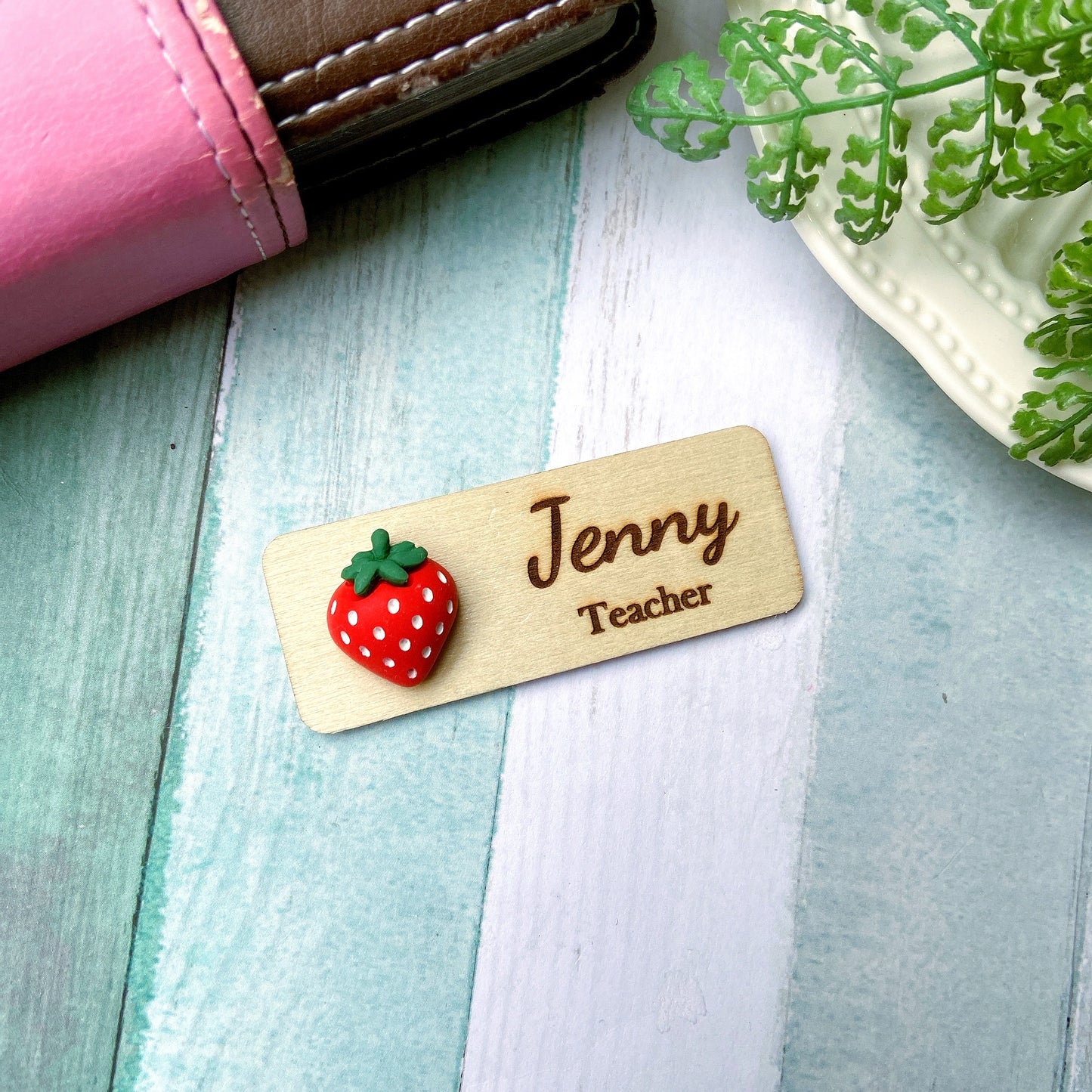 Adorable Fruit Personalized Name Tag Badge - Cherry