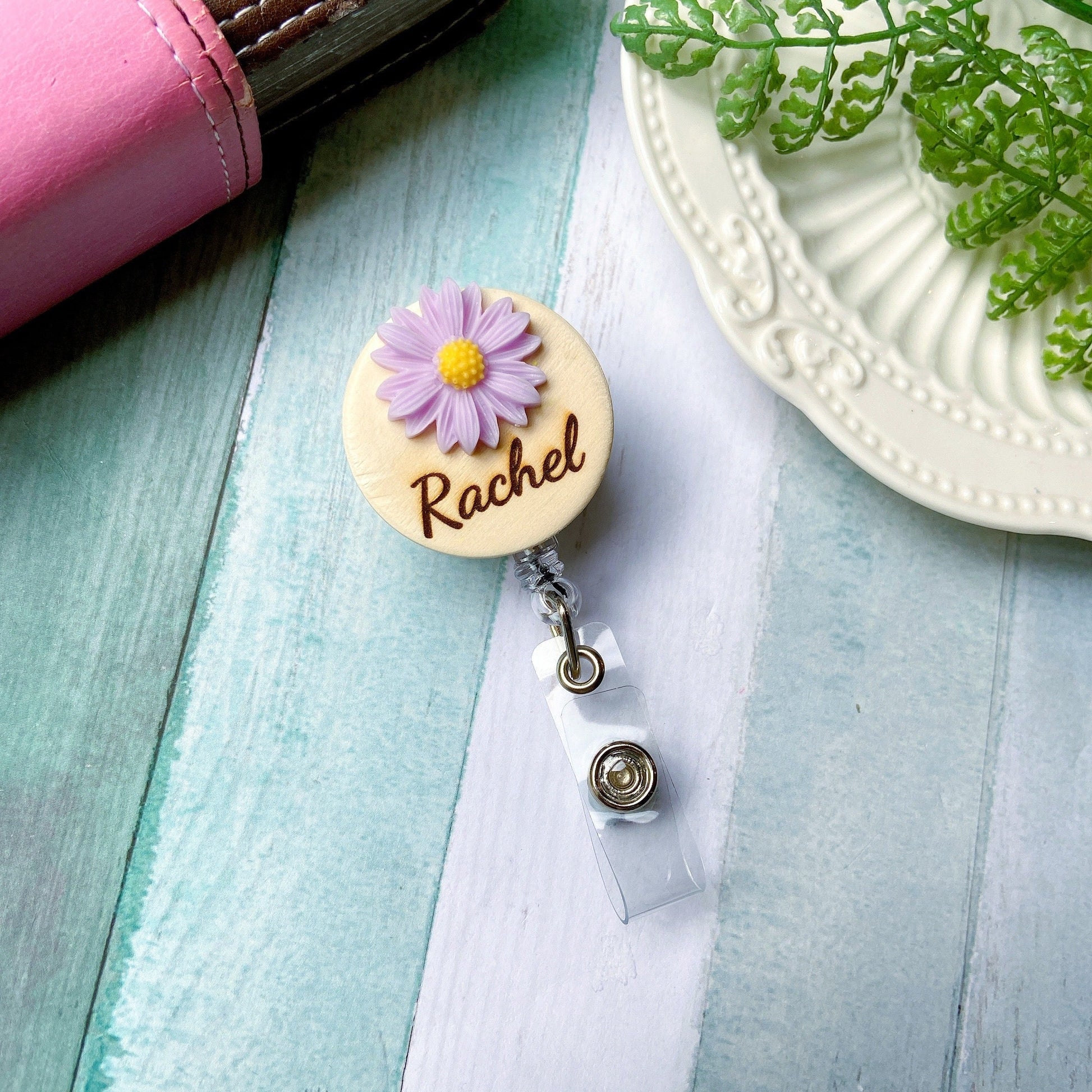 Chrysanthemum Handmade 3D Personalized Name Badge Reel - Mint Green – Mrs  Beads Accessories