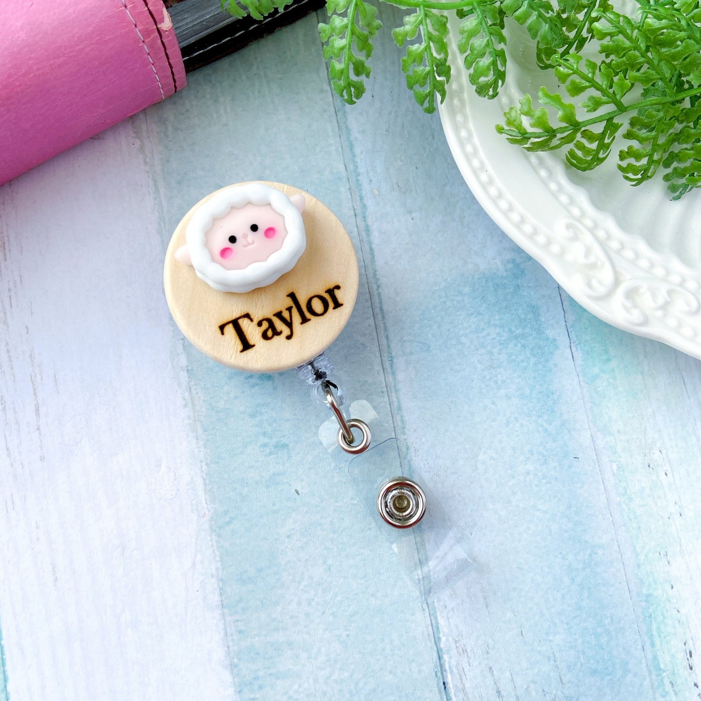 Adorable Personalized 3D Cartoon Animals Personalized Name Badge Reel - Chicken