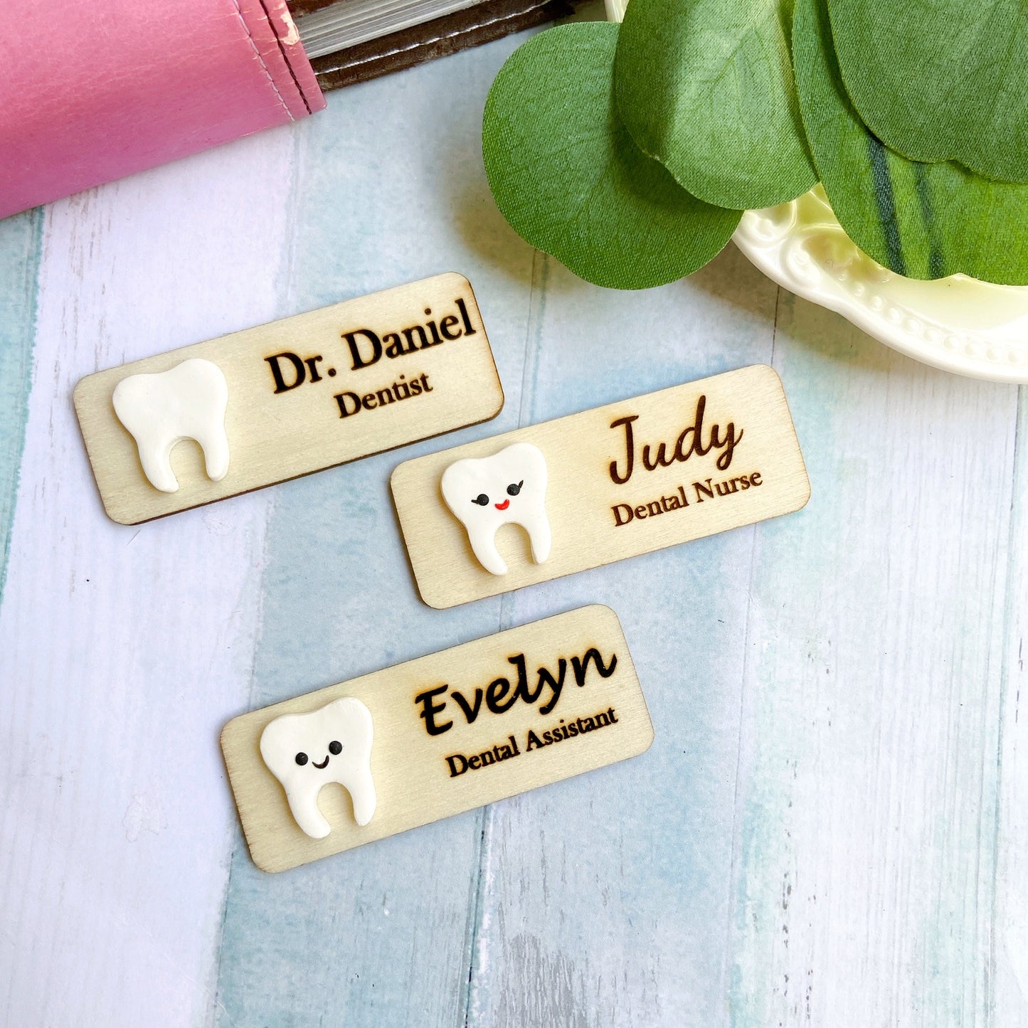 Dental 3D Tooth Personalized Name Tag Badge - No face