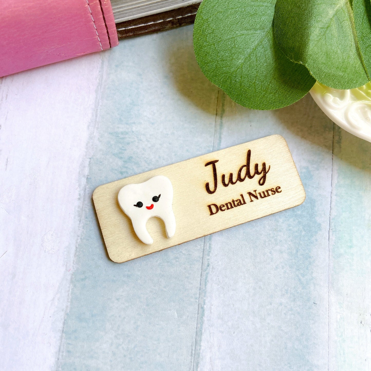 Dental 3D Tooth Personalized Name Tag Badge - No face