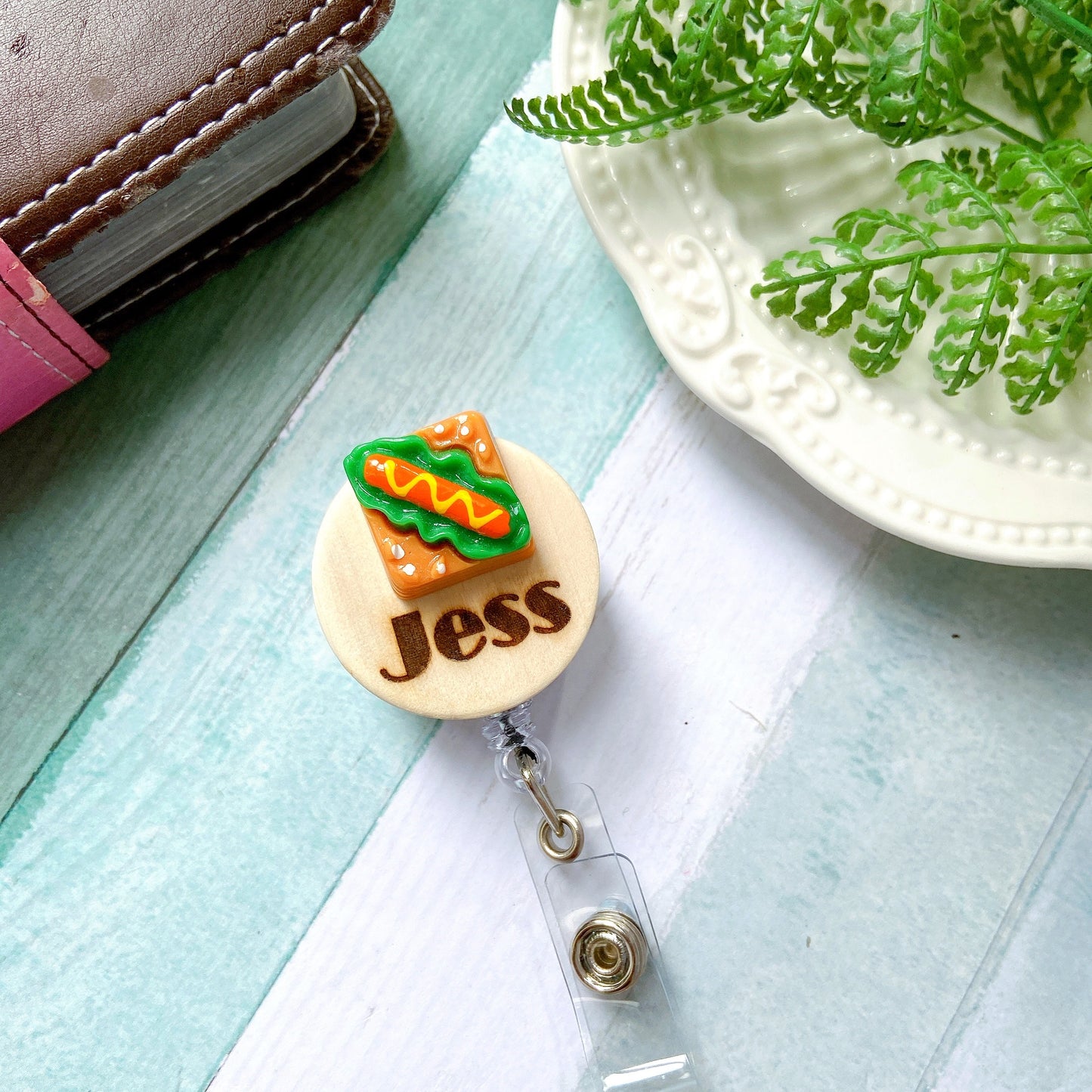 Food And Dessert Handmade 3D Personalized Name Badge Reel - Pizza