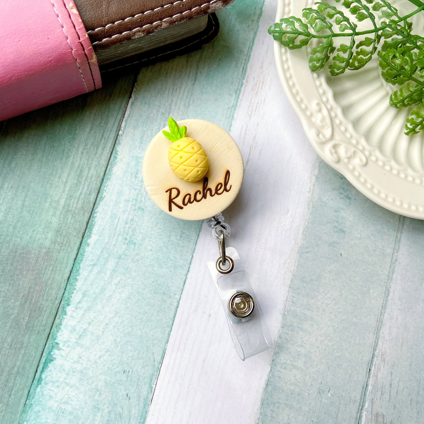 Adorable 3D Fruit Personalized Name Badge Reel - Cherry