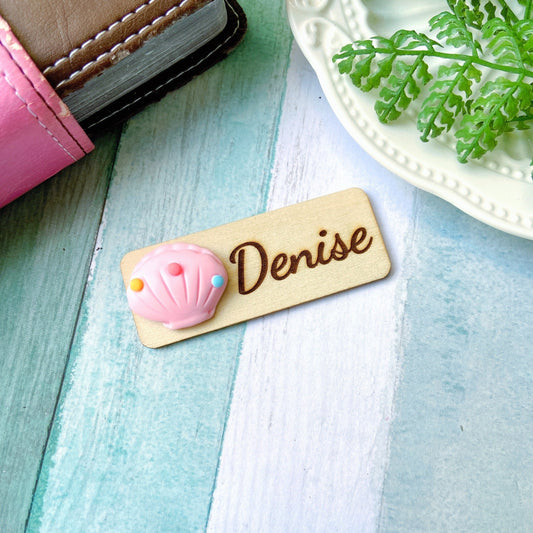 Aquarium 3D theme Personalized Name Tag Badge - Shell