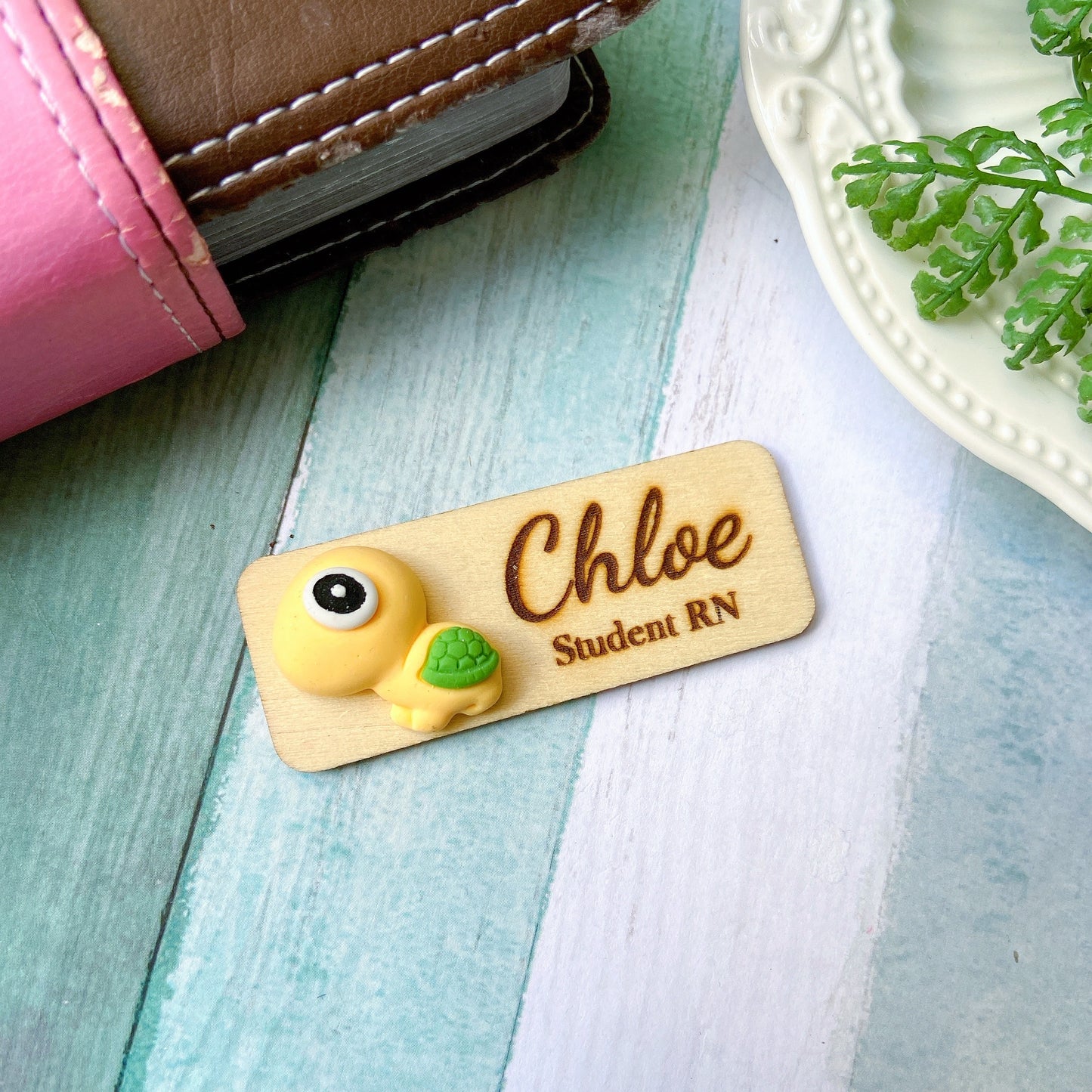 Aquarium 3D theme Personalized Name Tag Badge - Blue Fish