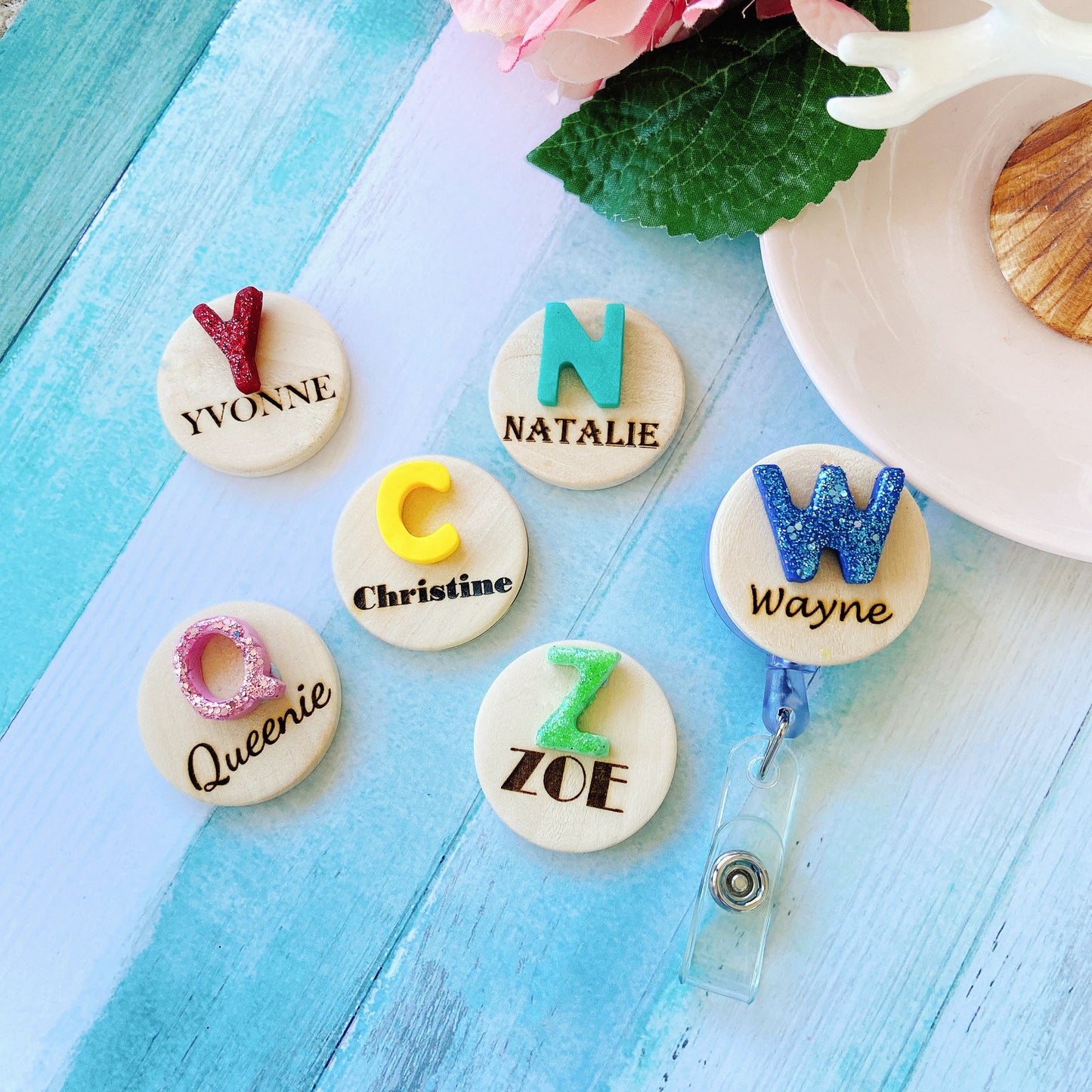 Alphabet Handmade 3D Personalized Name Badge Reel