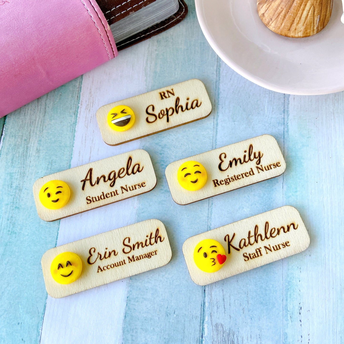 Emoji Personalized Name Tag Badge - Style 1